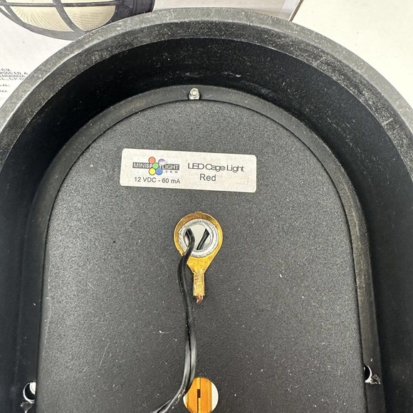 Minispotlight.com 12v Oval Caged Red LED Haunted House Escape Room 8.5” X 4.5” - Picture 5 of 8